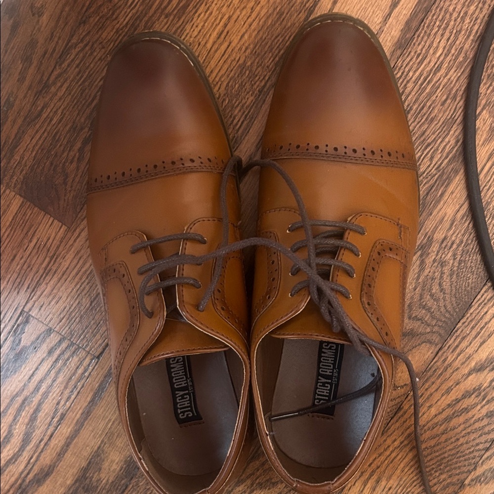 Stacy Adams Boys Tan and Brown Oxford Shoes (Perfect for a Communion)
